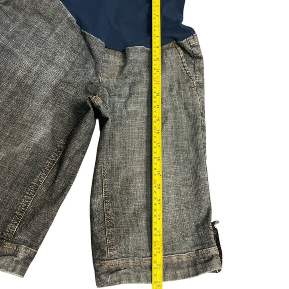 AMERICAN STAR Long Maternity Shorts Size Medium Stretchy Greyish Blue Denim - Picture 7 of 7